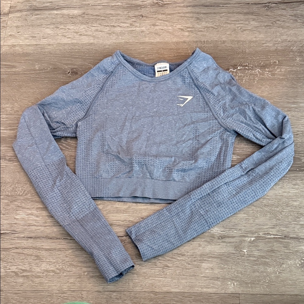 Gymshark Blue Long Sleeve Crop Top
